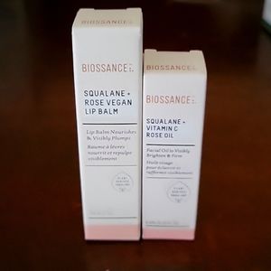 BIOSSANCE Rose oil serum  and lip balm
